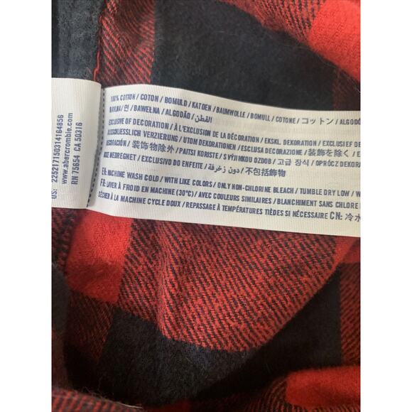 Abercrombie Kids, Red Plaid Button Up , Size 15/16 - Picture 5 of 5